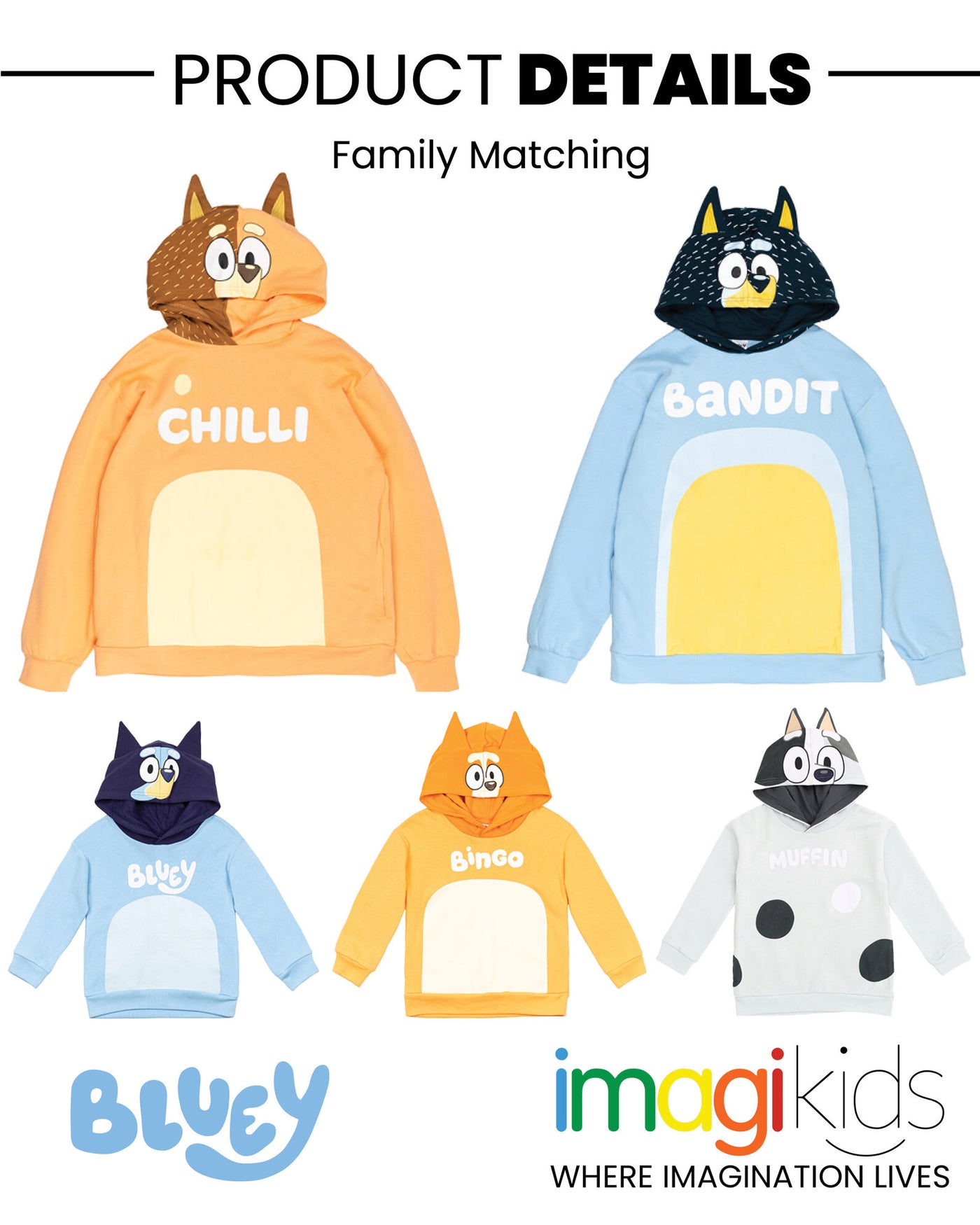 Bluey Fleece Matching Family Pullover Hoodie