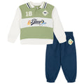 Bluey Fleece Polo Shirt Colorblock Jogger Pants Outfit Set