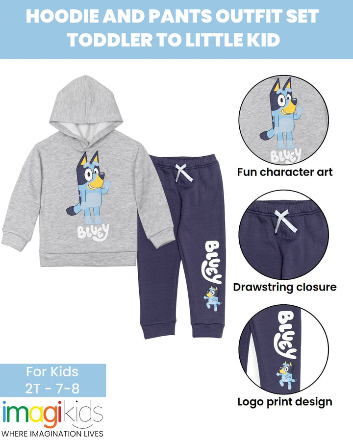 Bluey Fleece Pullover Hoodie and Pants Outfit Set - imagikids