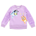 Bluey Girls Fleece Pullover Sweatshirt with Faux Fur Sleeves Toddler to Big Kid