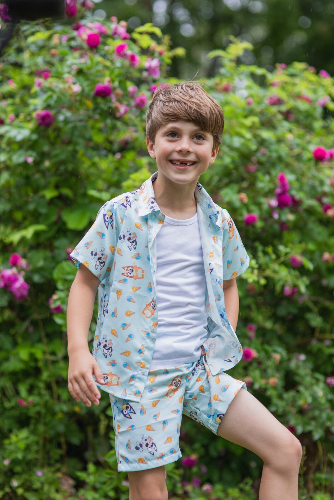 Bluey Hawaiian Button Down Shirt and Shorts - imagikids