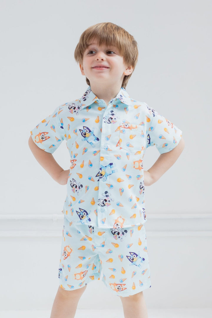 Bluey Hawaiian Button Down Shirt and Shorts - imagikids