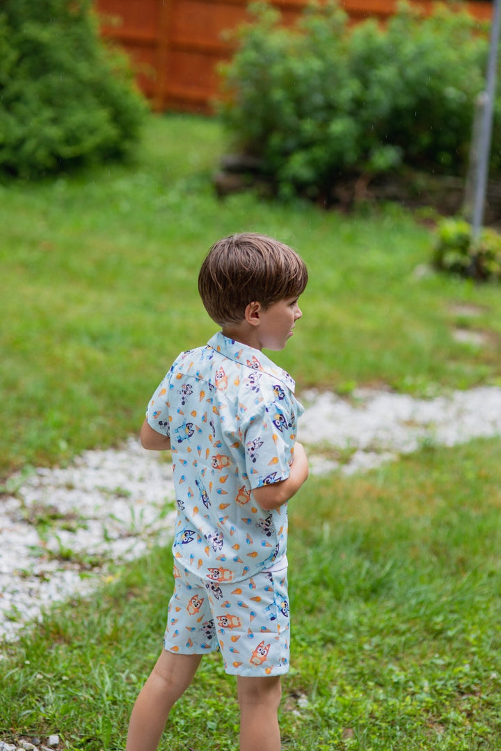 Bluey Hawaiian Button Down Shirt and Shorts - imagikids