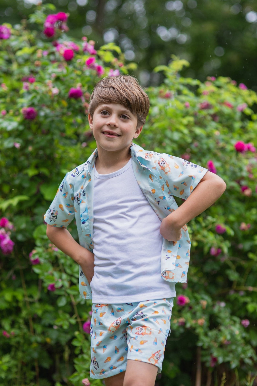 Bluey Hawaiian Button Down Shirt and Shorts - imagikids