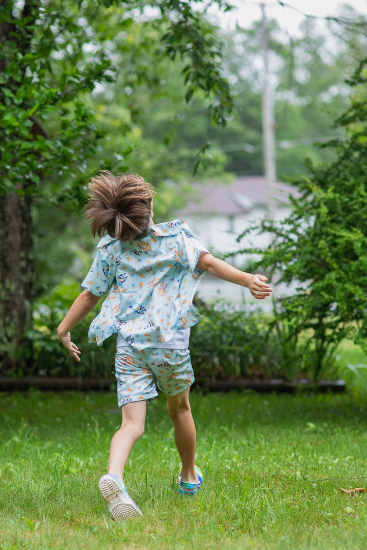 Bluey Hawaiian Button Down Shirt and Shorts - imagikids