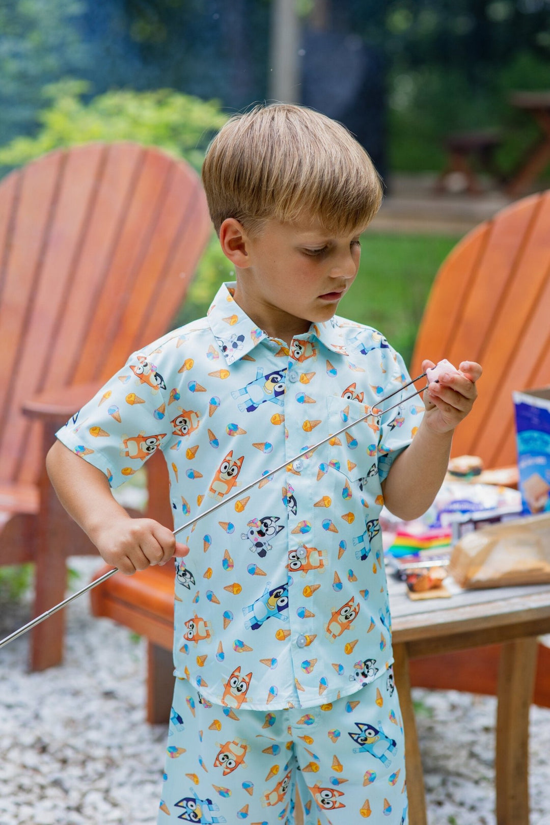 Bluey Hawaiian Button Down Shirt and Shorts - imagikids