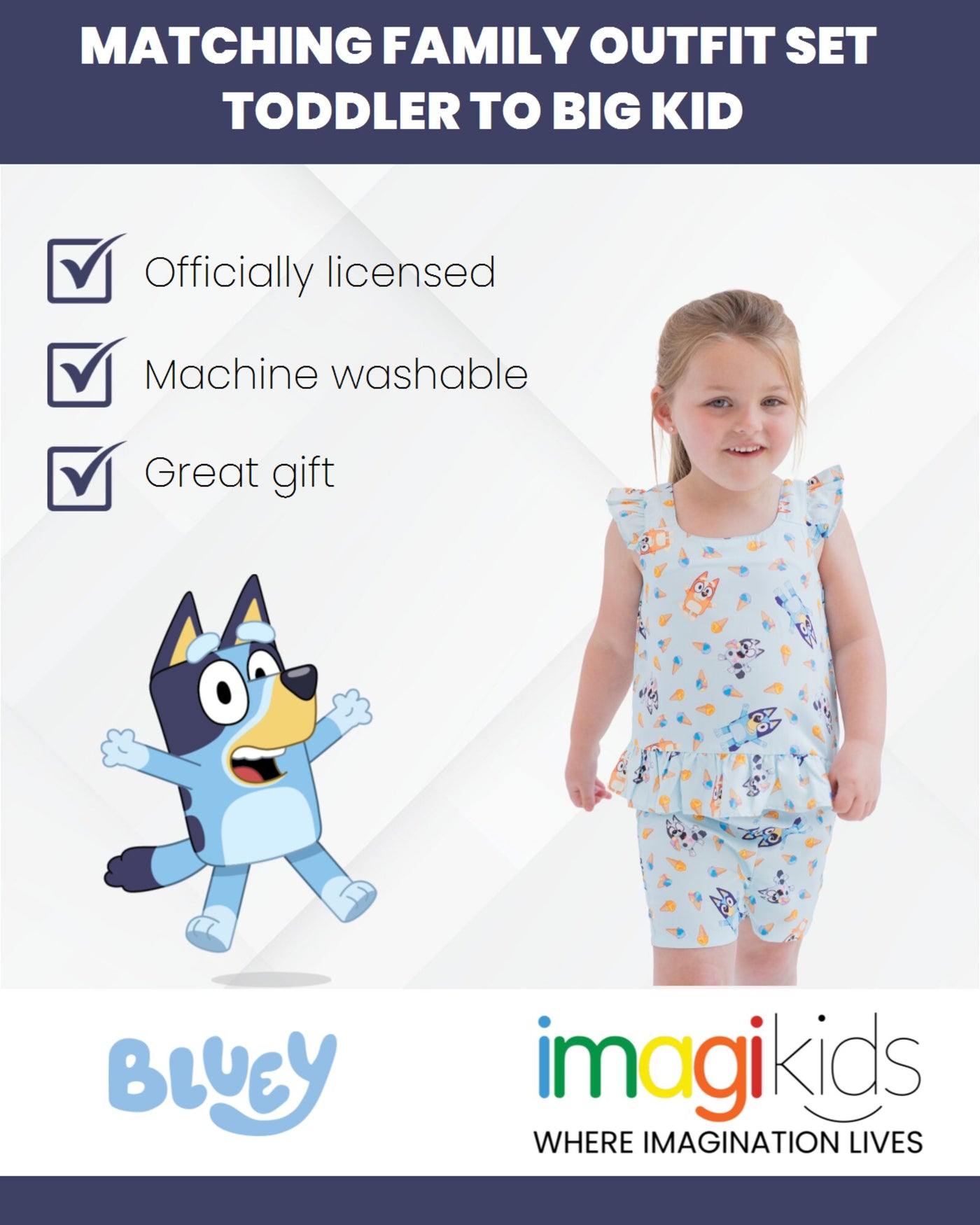 Bluey Matching Family Tank Top and Shorts Outfit Set