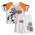 Bluey Mesh Baseball Jersey T-Shirt and Shorts Outfit Set Toddler to Big Kid