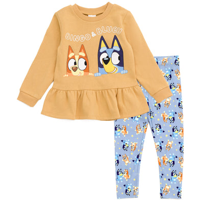 Bluey Peplum Sweatshirt and Leggings Outfit Set