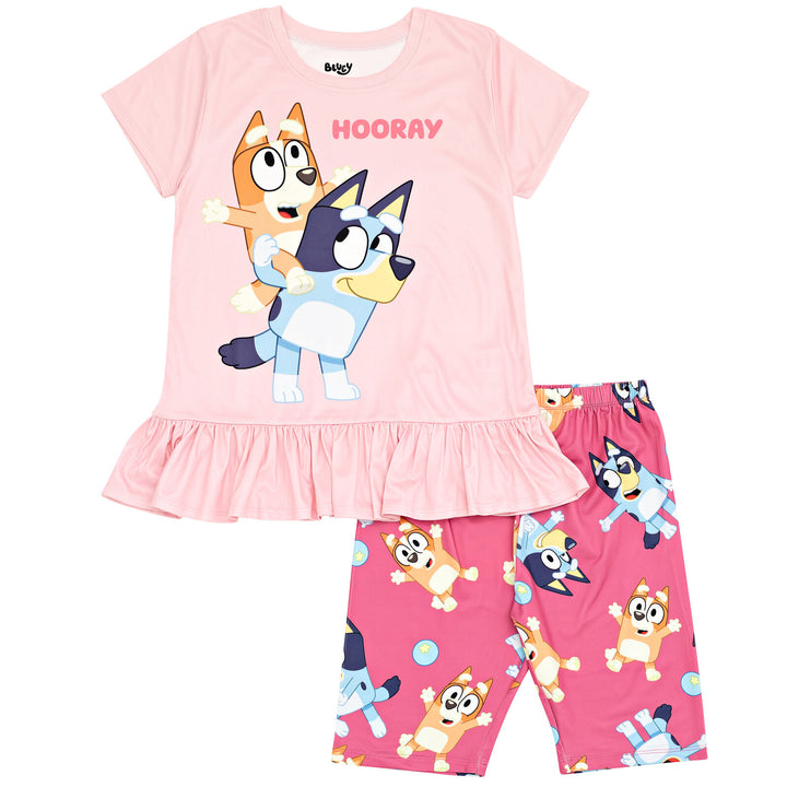 Bluey Peplum T-Shirt and Bike Shorts Outfit Set