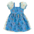 Bluey Square Neck Pleated Dress