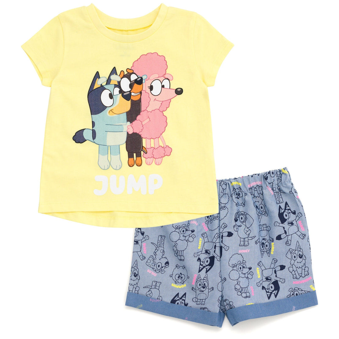 Bluey T-Shirt and Chambray Shorts Outfit Set - imagikids