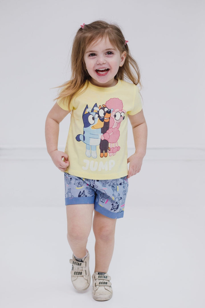 Bluey T-Shirt and Chambray Shorts Outfit Set - imagikids