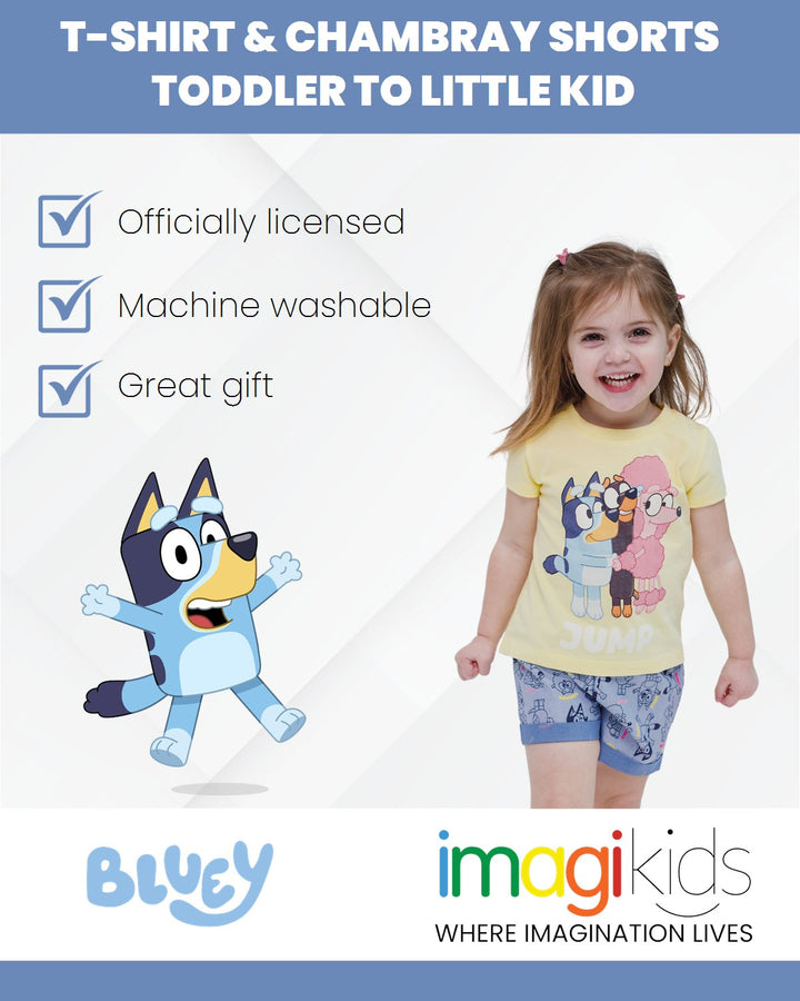 Bluey T-Shirt and Chambray Shorts Outfit Set - imagikids