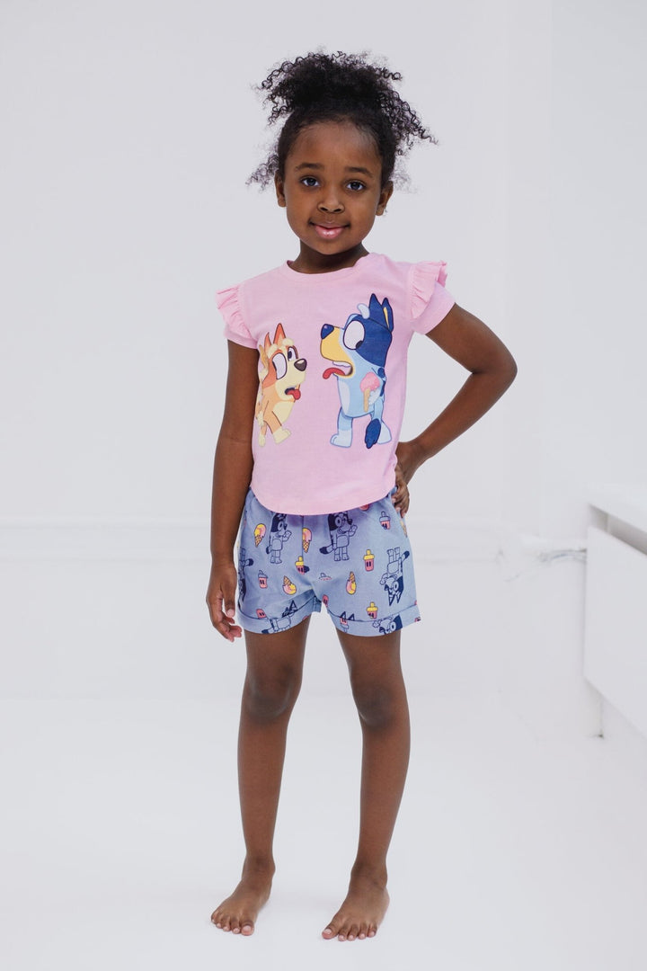 Bluey T - Shirt and Chambray Shorts Outfit Set - imagikids