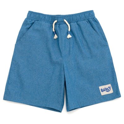 Bluey T-Shirt Chambray Shorts and Twill Bucket Sun Hat 3 Piece Outfit Set - imagikids