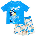 Bluey UPF 50+ Pullover Rash Guard and Swim Trunks Outfit Set