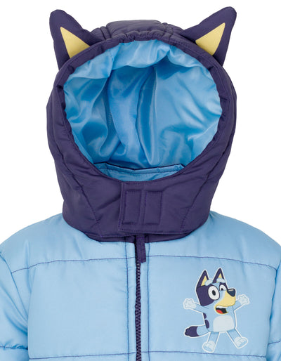 Bluey Zip Up Cosplay Winter Coat Puffer Jacket