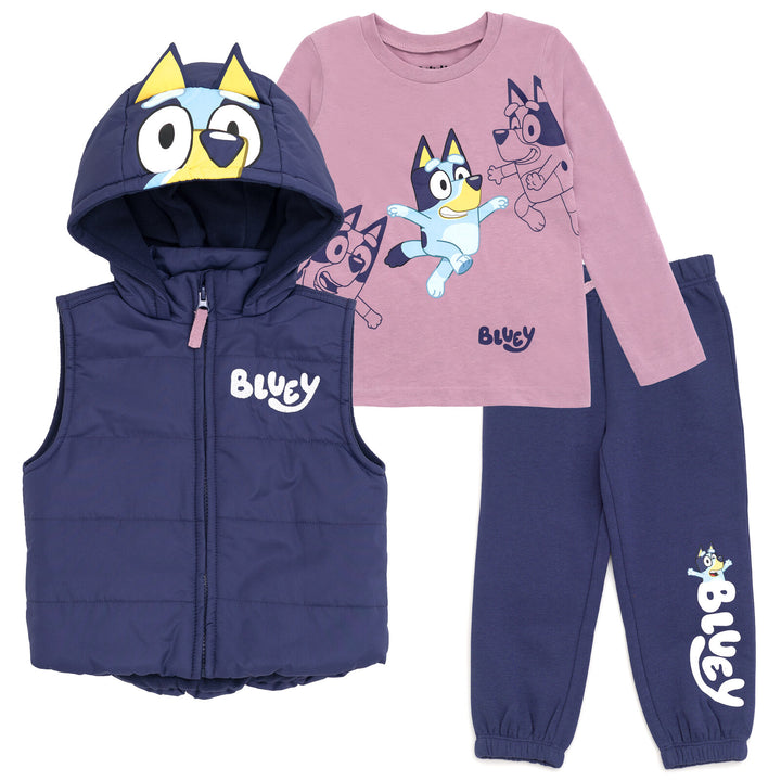 Bluey Zip Up T-Shirt and Jogger Fleece Pants 3 Piece