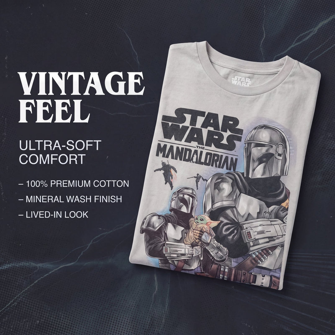 Star Wars The Mandalorian Boys' Short Sleeve T-Shirt Vapor Blue