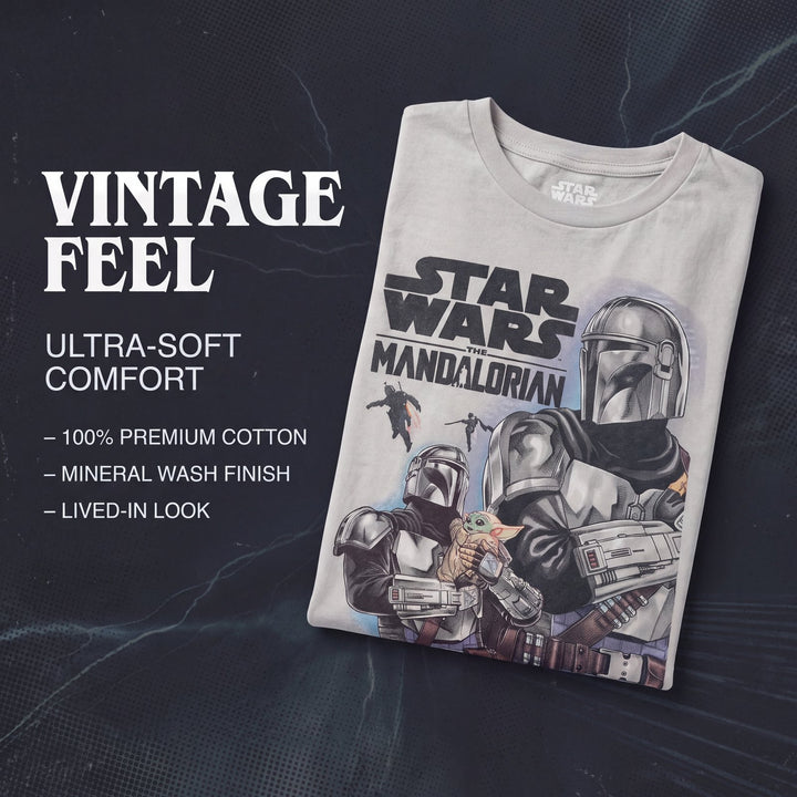 Star Wars The Mandalorian Boys' Short Sleeve T-Shirt Vapor Blue