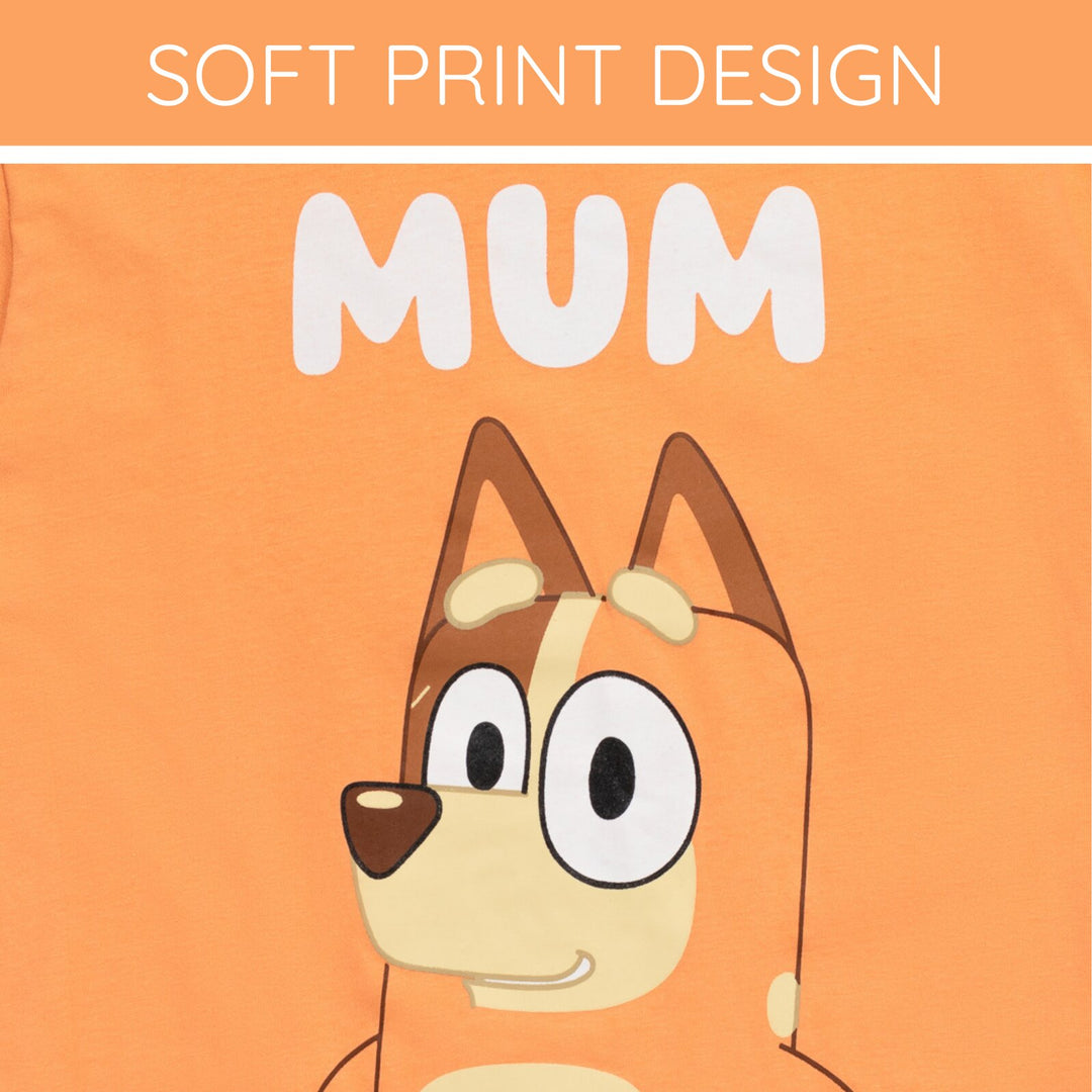Bluey Chilli Mom Women's Short Sleeve T-Shirt Peach