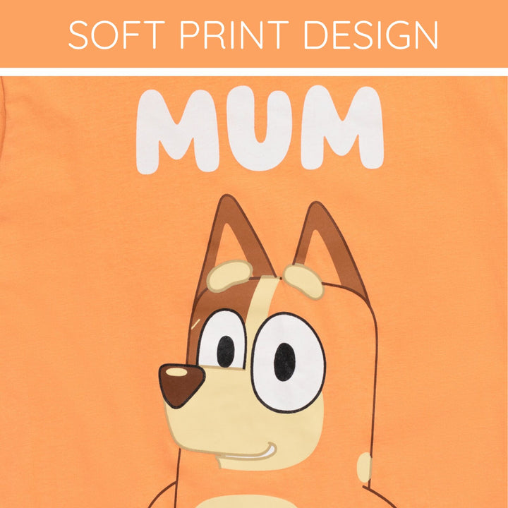 Bluey Chilli Mom Women's Short Sleeve T-Shirt Peach