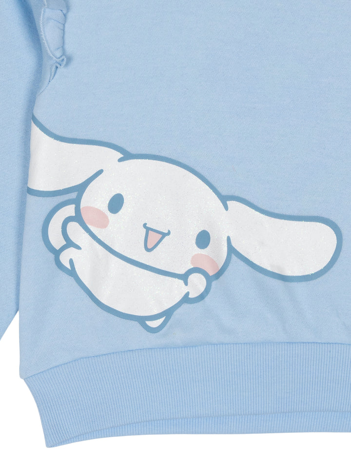 Hello Kitty Cinnamoroll Girls' Fleece Sweatshirt and Pleated Skirt Set Blue