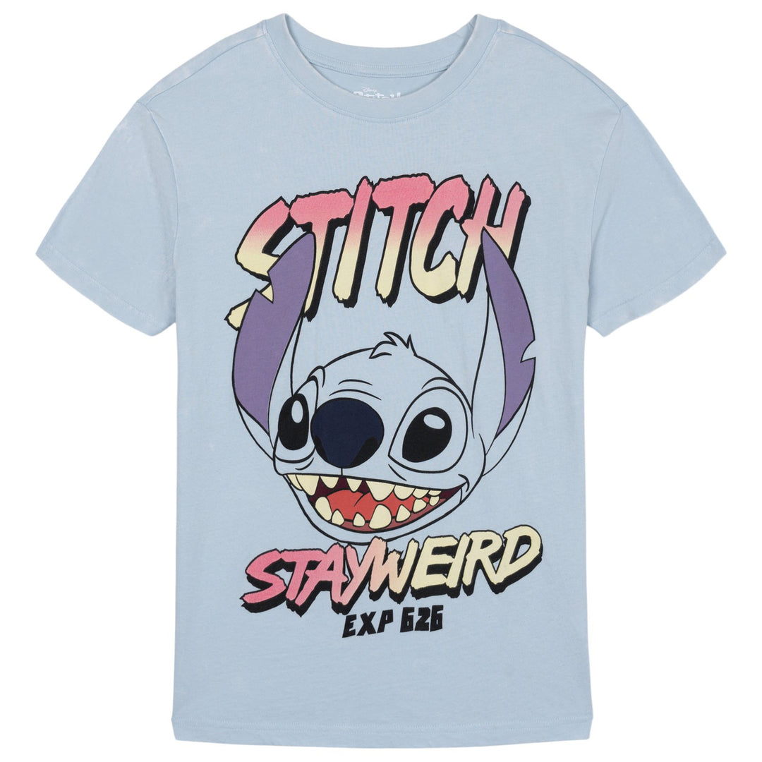 Lilo & Stitch Boys' Short Sleeve T-Shirt Blue Wash