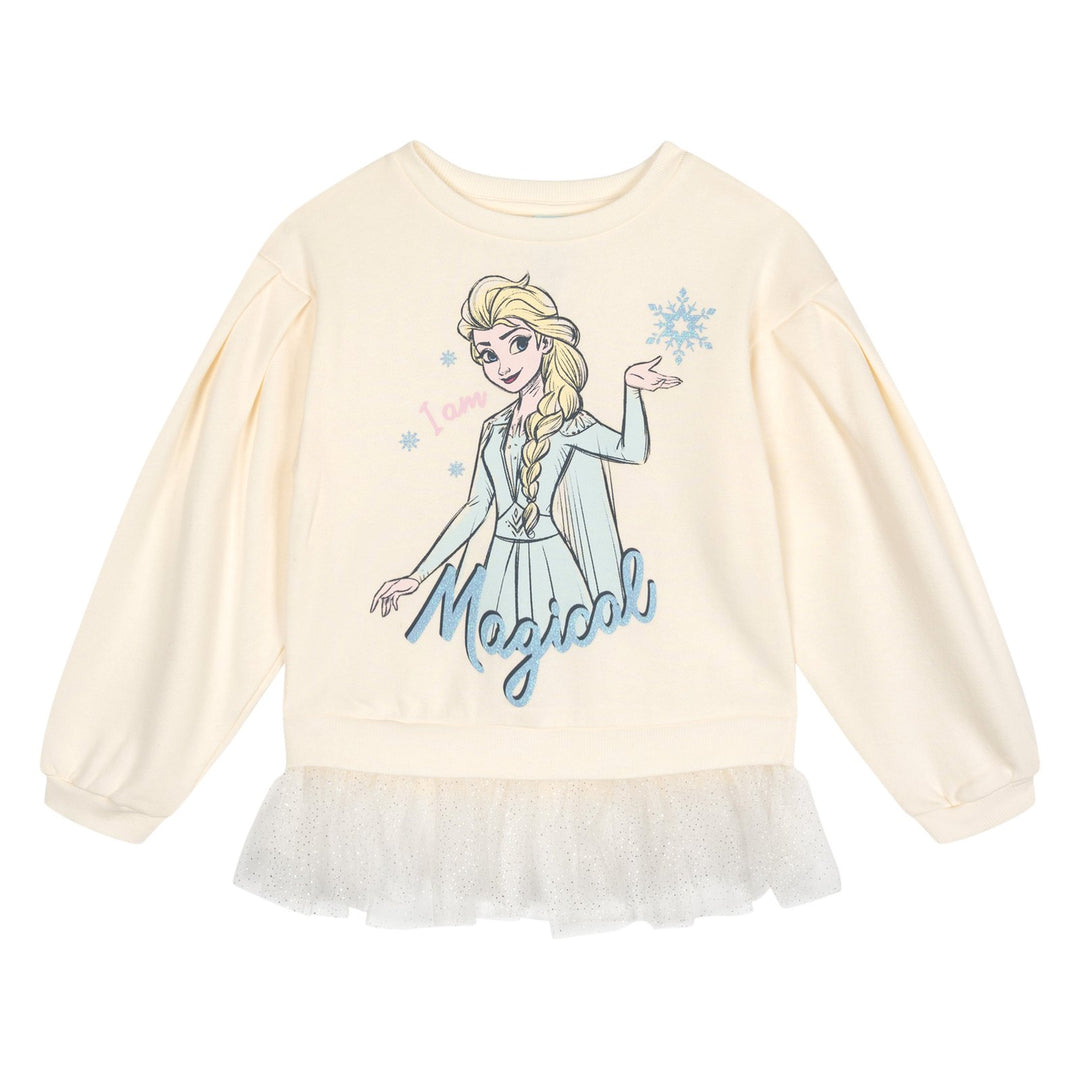 Frozen Girls' 2-Piece Sweatshirt and Leggings Set White Blue