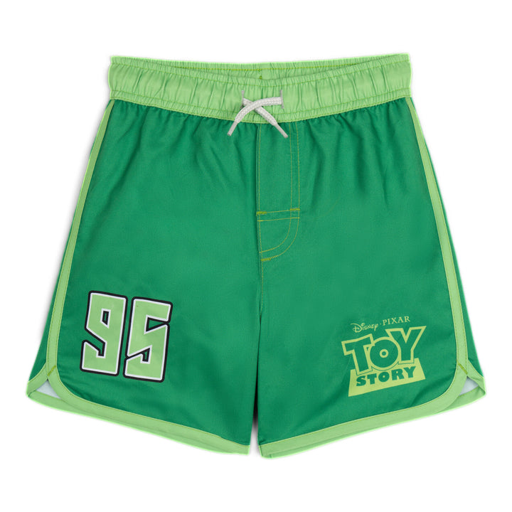 Disney Toy Story Boys' Short Sleeve Rash Guard and Swim Trunks Set Green