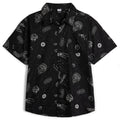 Star Wars Boys' Short Sleeve Button-Down Shirt Space Black