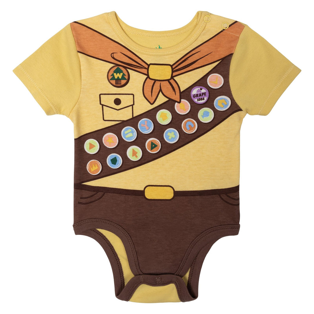 Disney Up Baby Boys' 2-Piece Cosplay Bodysuit and Hat Set Tan Yellow Russell