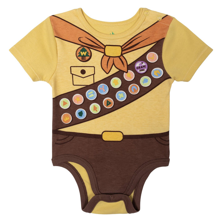 Disney Up Baby Boys' 2-Piece Cosplay Bodysuit and Hat Set Tan Yellow Russell