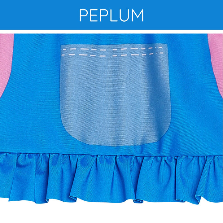 Ms. Rachel Swimwear 2-Piece Tankini and Bikini Bottom Set Pink Blue Overalls