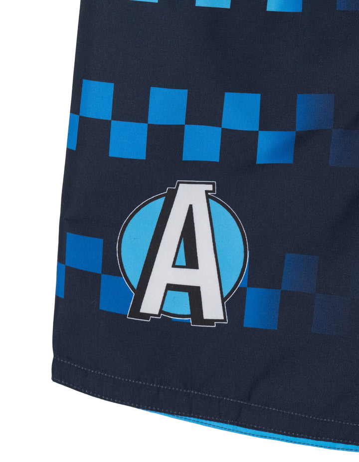 Marvel Avengers Boys' 2-Piece Rash Guard and Swim Trunks Set Navy Blue