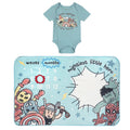 Marvel Avengers Baby Boy or Girl Bodysuit and Blanket Gift Set Slate Blue