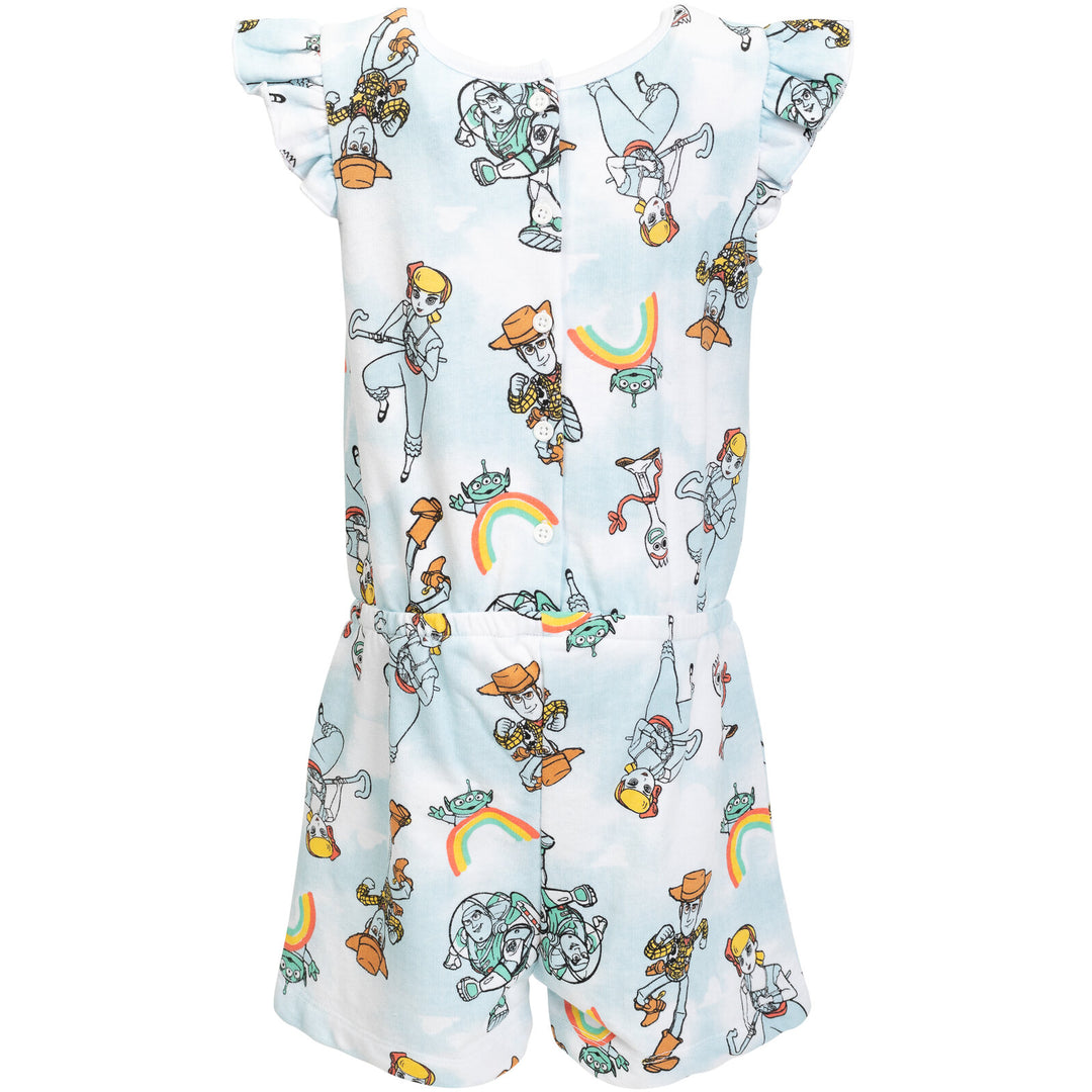 Disney Toy Story Girls' Sleeveless Skater Romper Light Blue