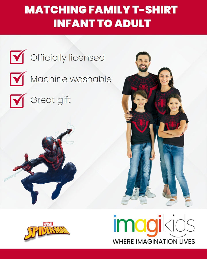Marvel Spider-Man Boys' Cosplay Short Sleeve T-Shirt Web Black Miles