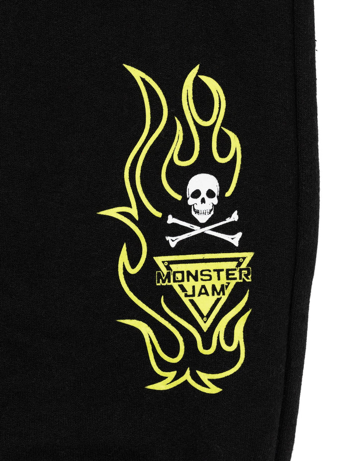 Monster Jam Boys' Fleece 2-Piece Hoodie and Pants Set Black Grave Digger