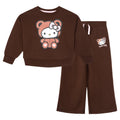 Hello Kitty Girls' Fleece 2-Piece Sweatshirt and Pants Set Cocoa