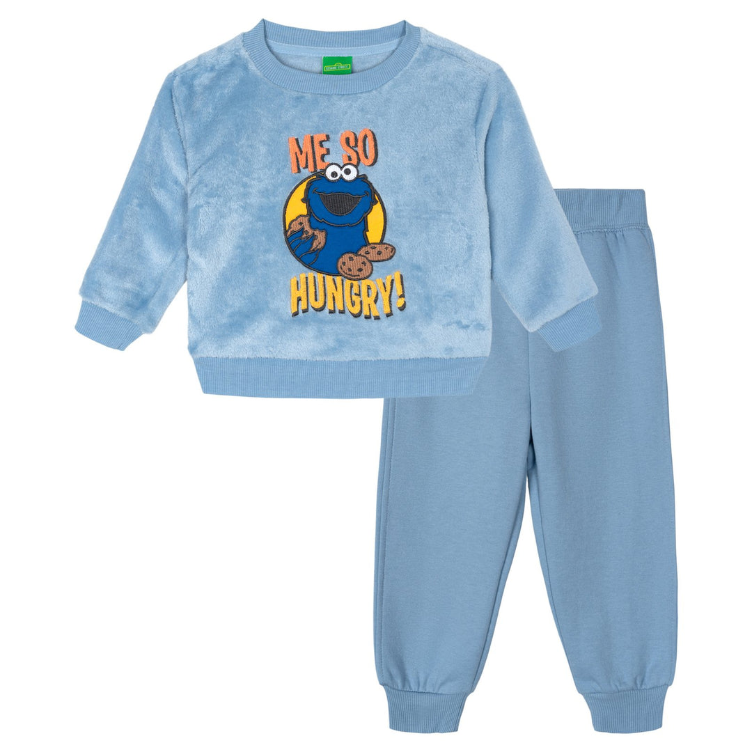 Sesame Street Cookie Monster 2-Piece Fleece Sweatshirt and Joggers Set Blue