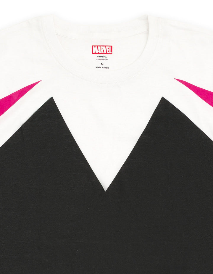 Marvel Spider-Verse Girls' Cosplay Short Sleeve T-Shirt White Ghost