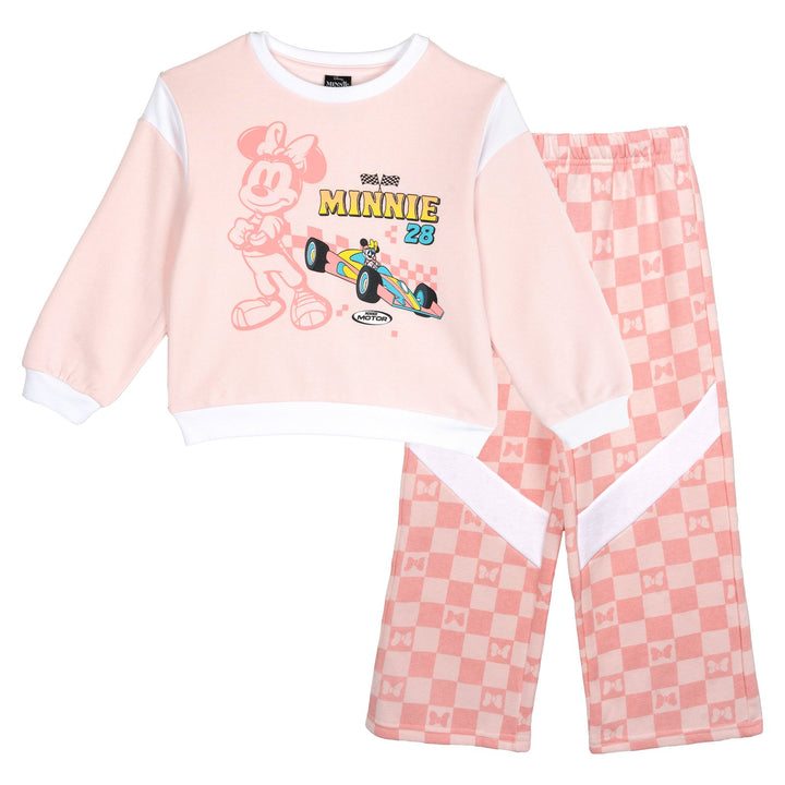 Minnie Mouse Toddler Girls' 2-Piece Fleece Sweatshirt and Pants Set Figaro Pink
