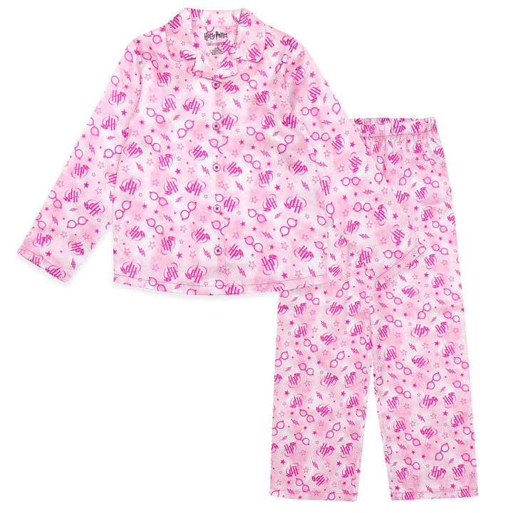 Harry Potter Girls' Pajama Shirt and Pants Set Mottled Pink
