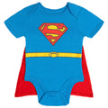 WARNER BROS Justice League Superman Baby Boys' Cosplay One Piece Bodysuit with Cape Blue Red