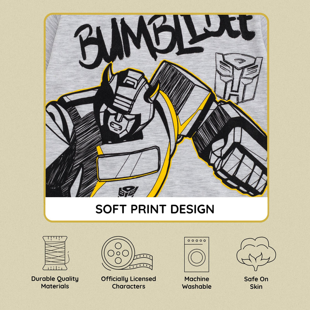 Transformers Bumblebee Boys' Athletic 2-Piece T-Shirt and Shorts Set Gray