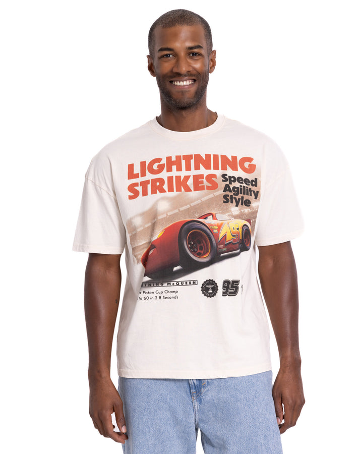 Cars Lightning McQueen Men's Short Sleeve T-Shirt Sandshell