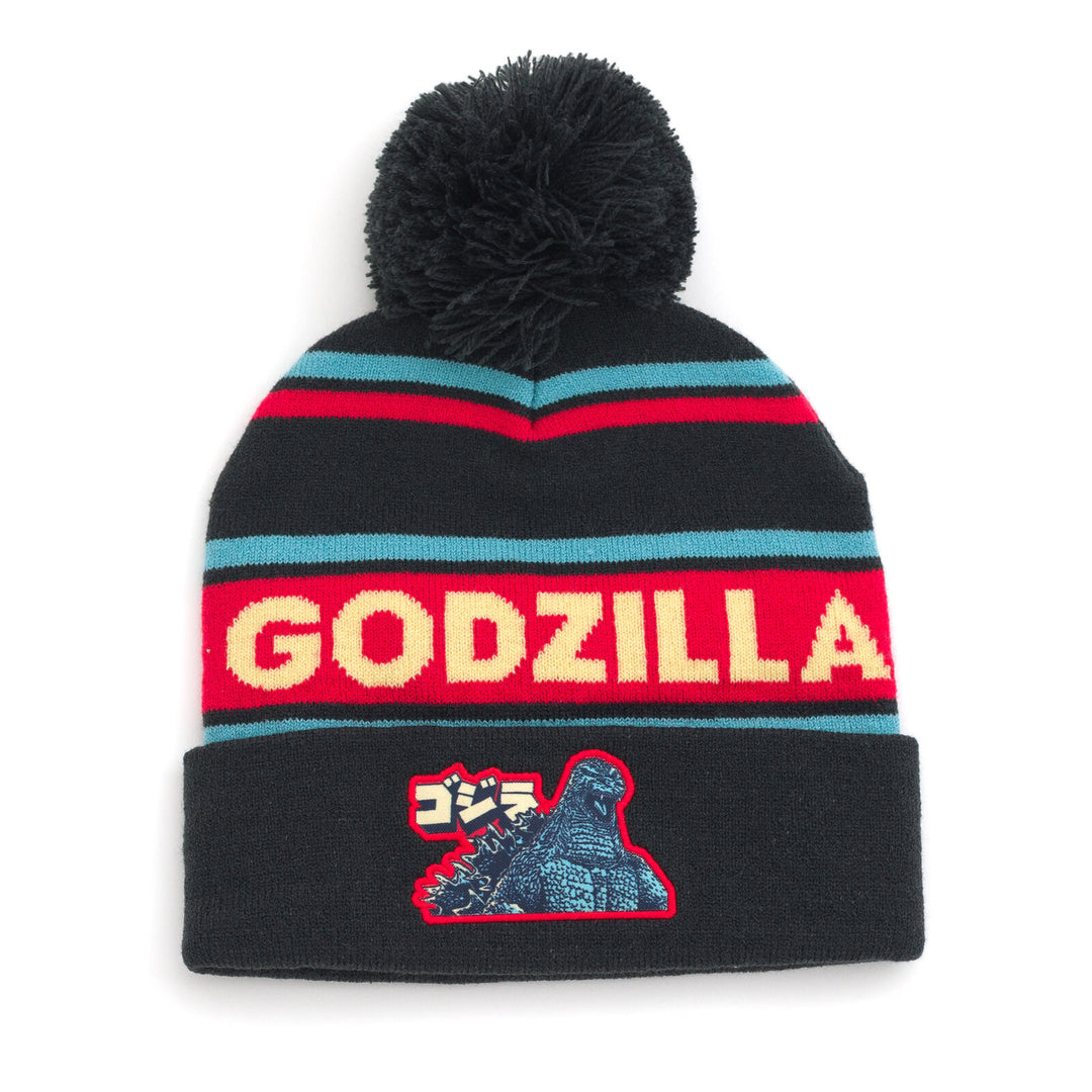 Godzilla Matching Family Pom Pom Beanie Winter Hat Beanie Hat Black Teal