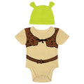Shrek Baby Boys' Cosplay 2-Piece Bodysuit and Hat Set Tan Green